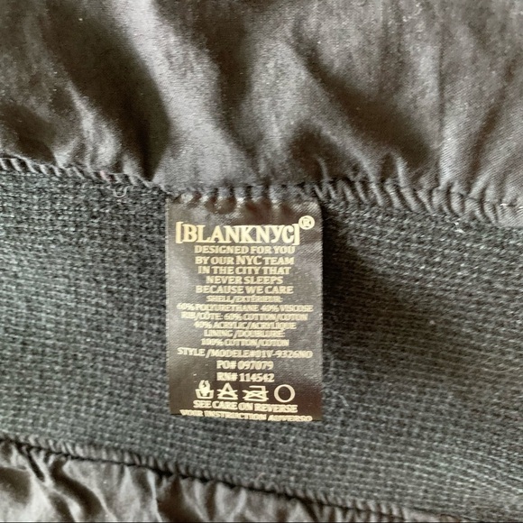 BLANKNYC  Drape-Front Quilted Faux-Leather Black Jacket Size Medium - Picture 8 of 14